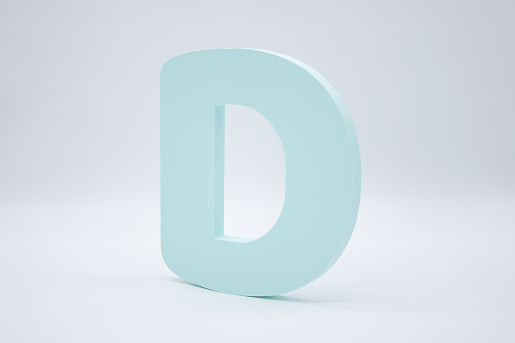 Letra 3D Azul Pastel