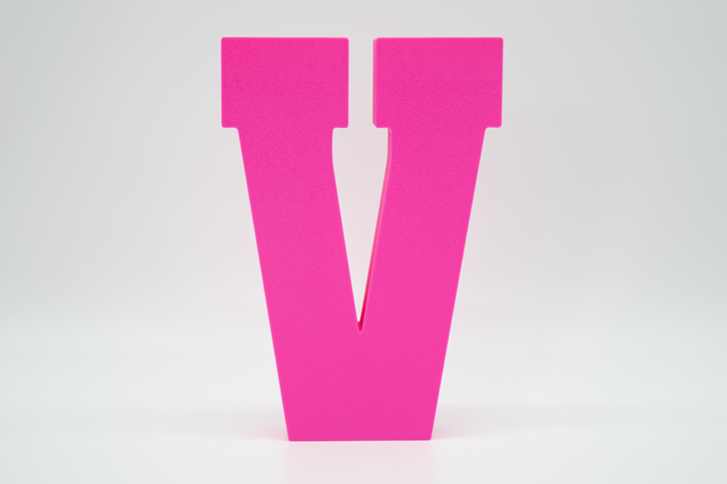 Letra 3D Rosa Fluor