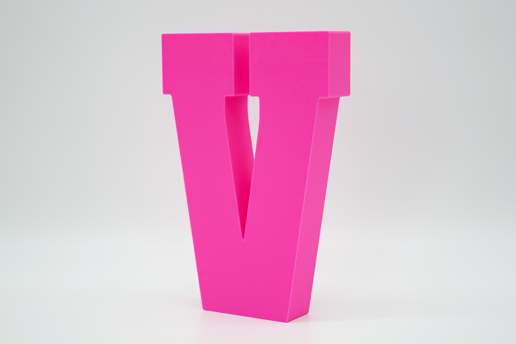 Letra 3D Rosa Fluor