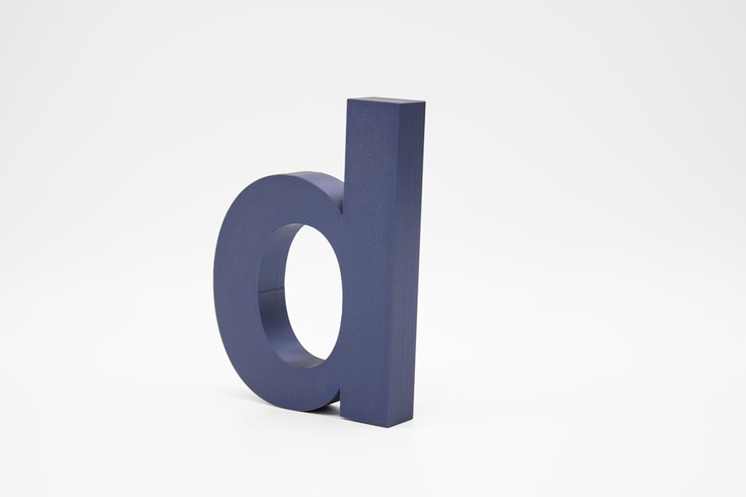 Letra 3D Azul Interferencia