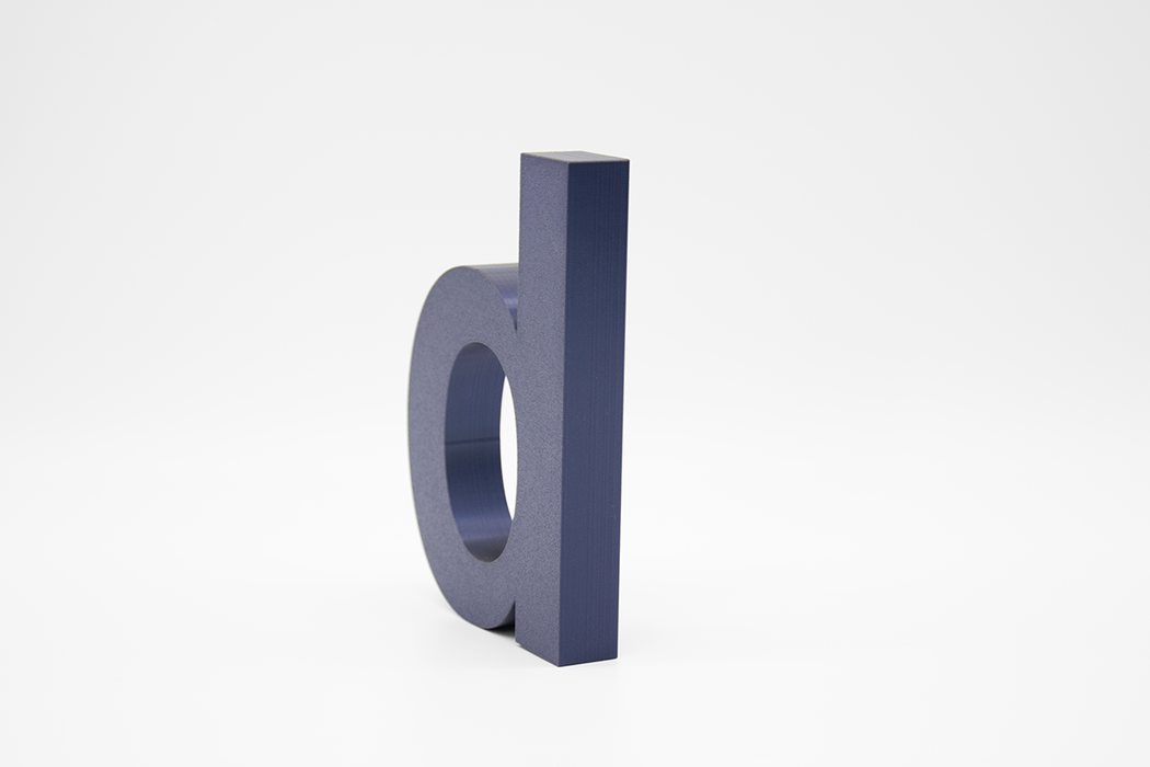 Letra 3D Azul Interferencia