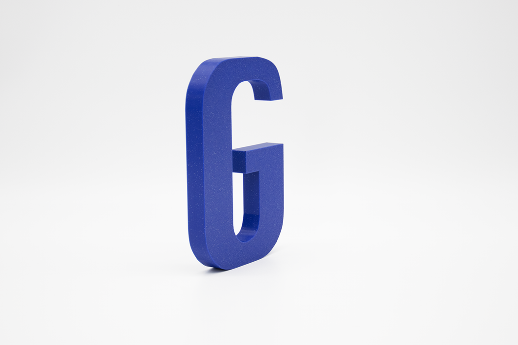 Letra 3D Azul Partículas
