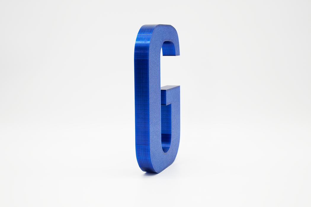 Letra 3D Azul Translúcido