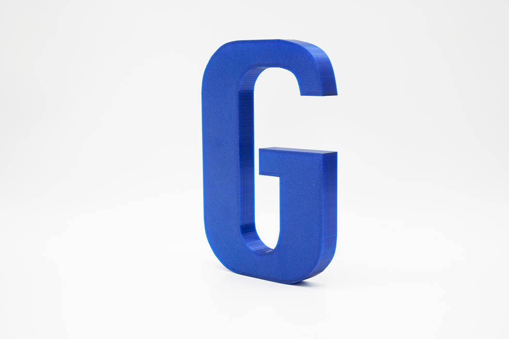 Letra 3D Azul Translúcido