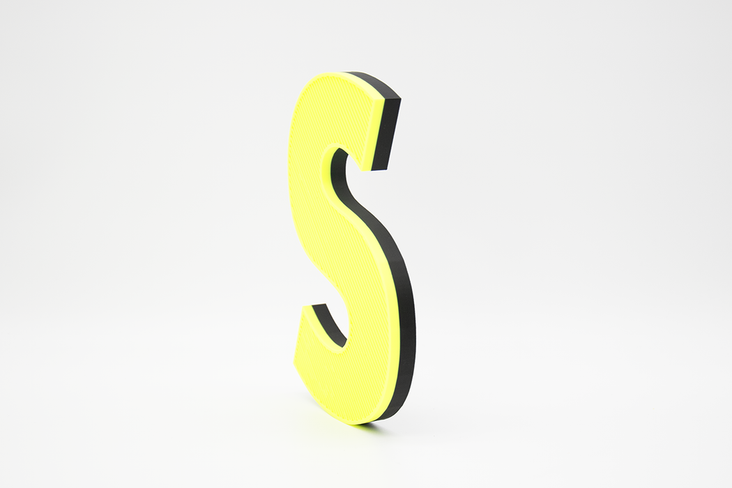 Letra 3D Amarillo FLuor-Negro Let´s Color