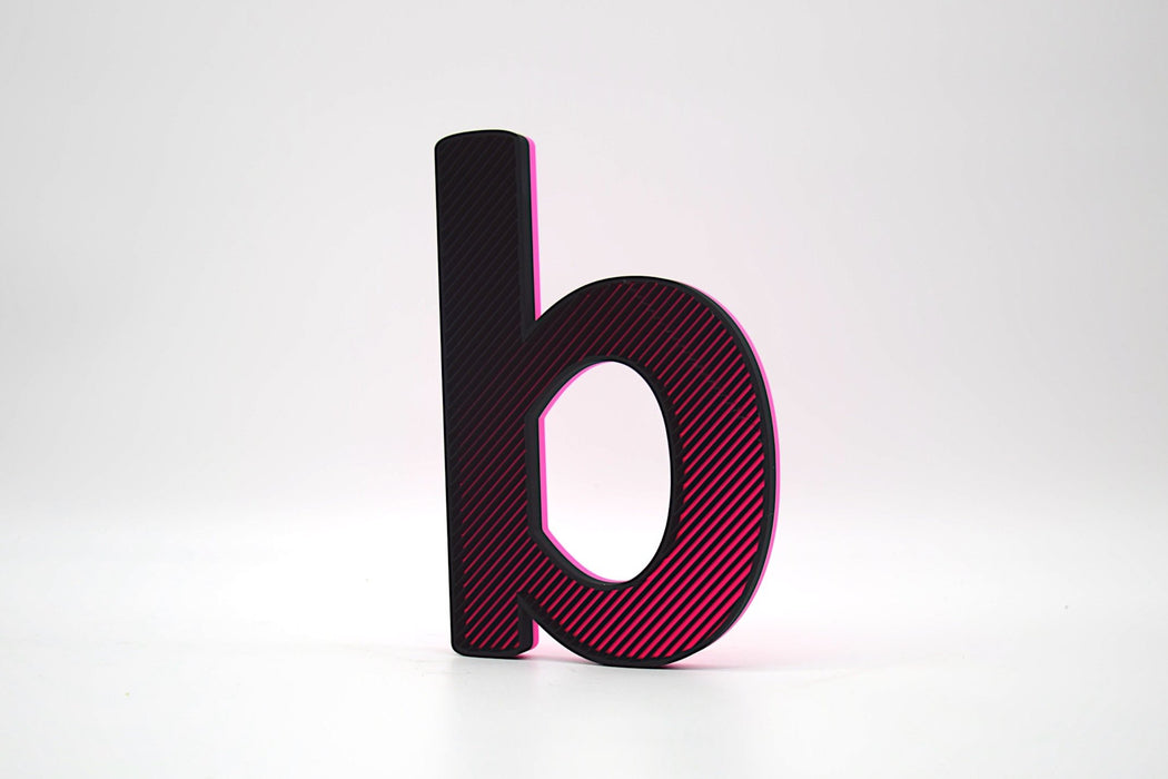 Letra 3D Negro-Rosa FLuor Let´s Color