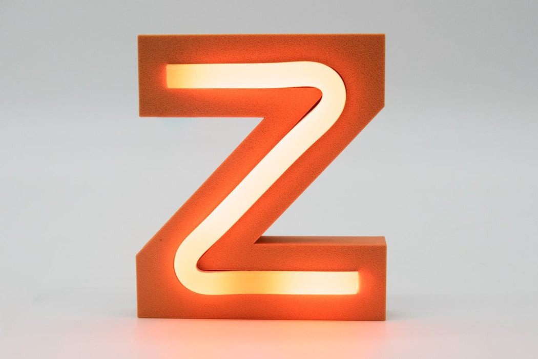 Letra 3D Naranja Neón