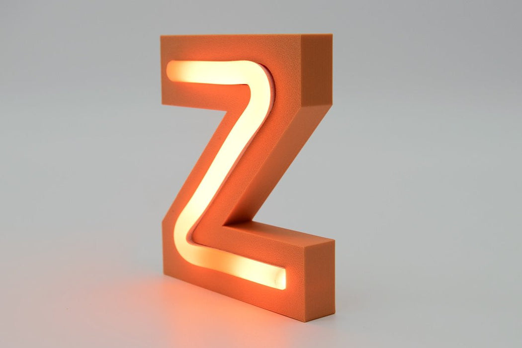 Letra 3D Naranja Neón