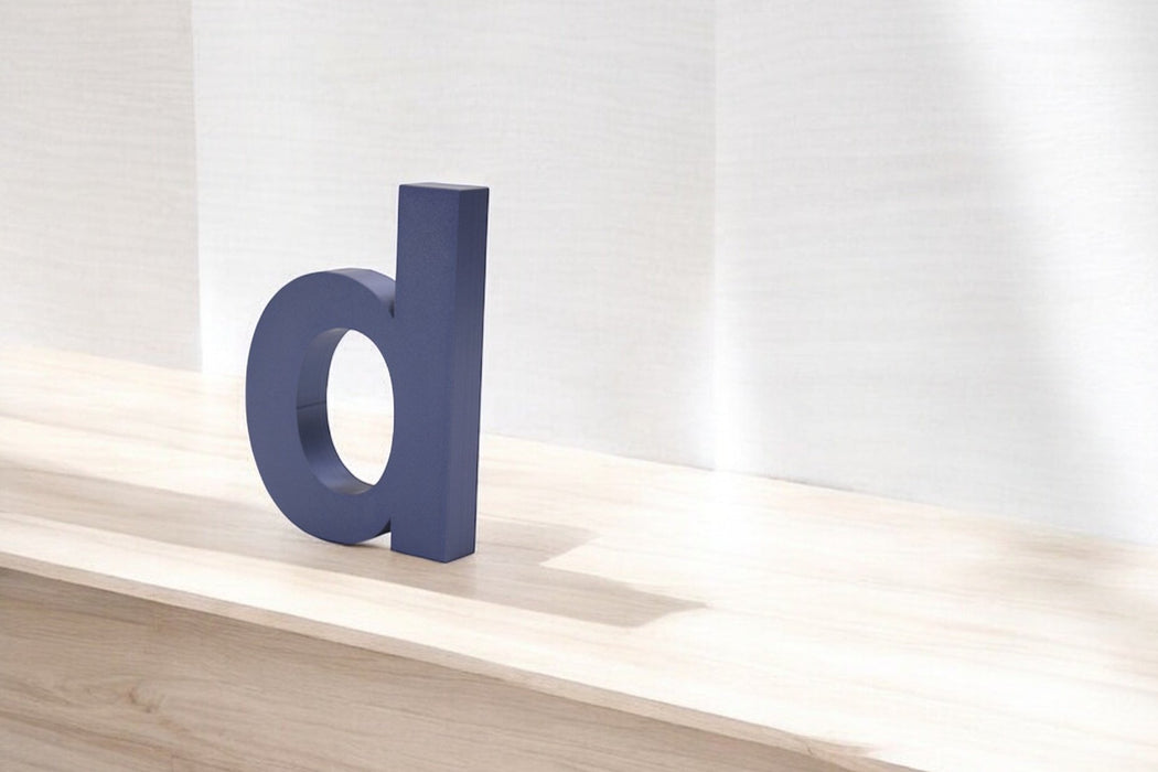 Letra 3D Azul Interferencia