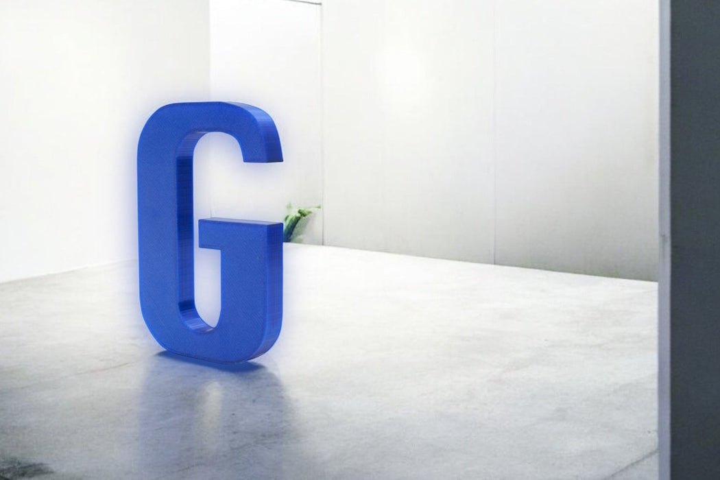 Letra 3D Azul Translúcido