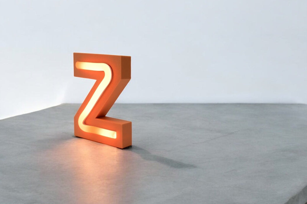 Letra 3D Naranja Neón