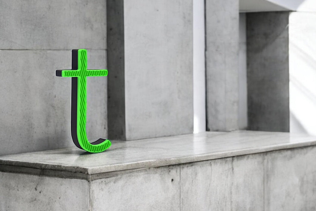 Letra 3D Verde claro-Negro Let´s Color