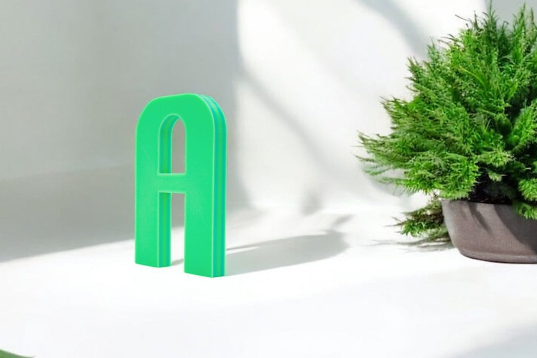 Letra 3D Verde Vitrificado