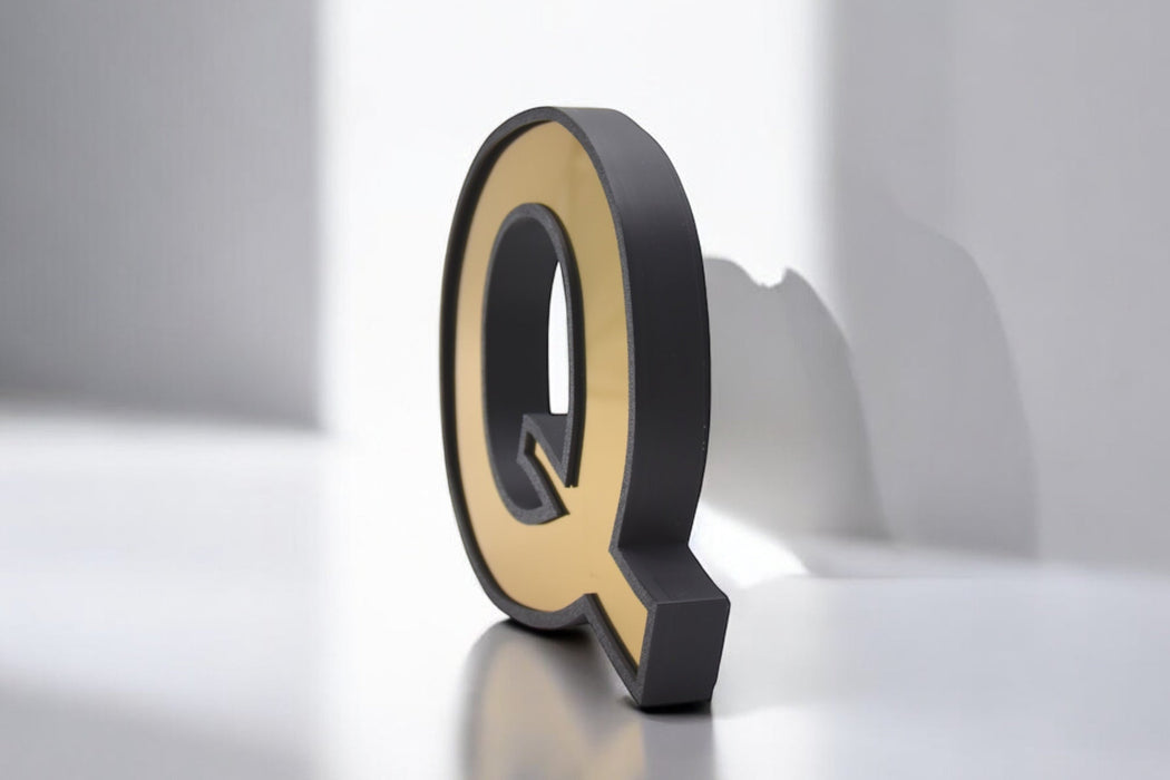 Letra 3D Negro con Bicapa