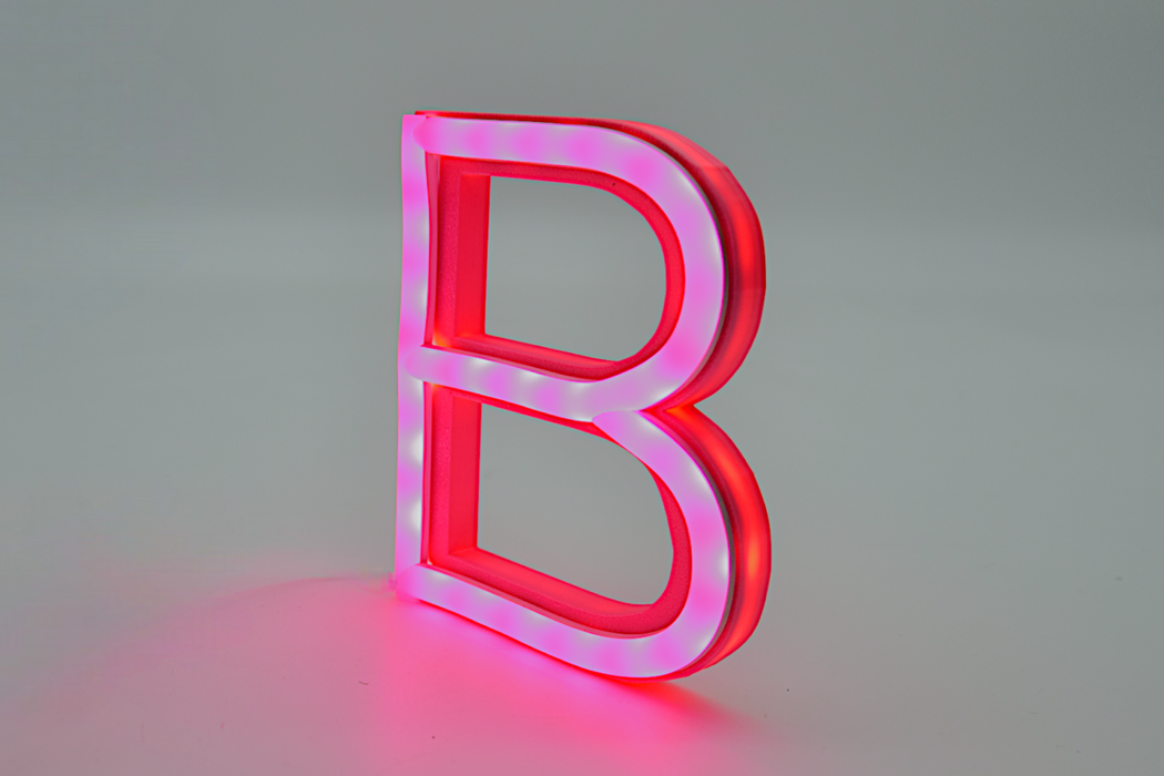 Letra 3D Rosa Neón