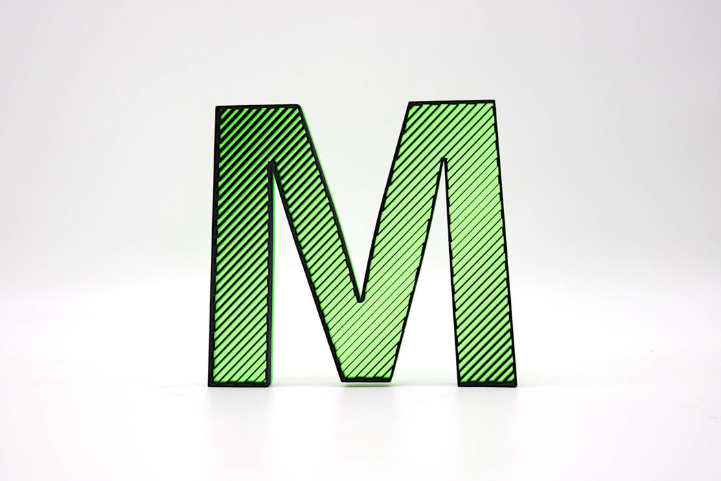 Letra 3D Negro-Verde FLuor Let´s Color