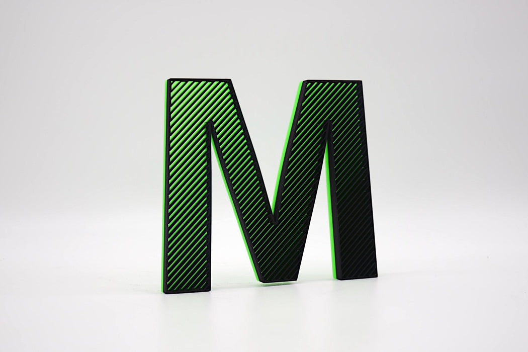 Letra 3D Negro-Verde FLuor Let´s Color