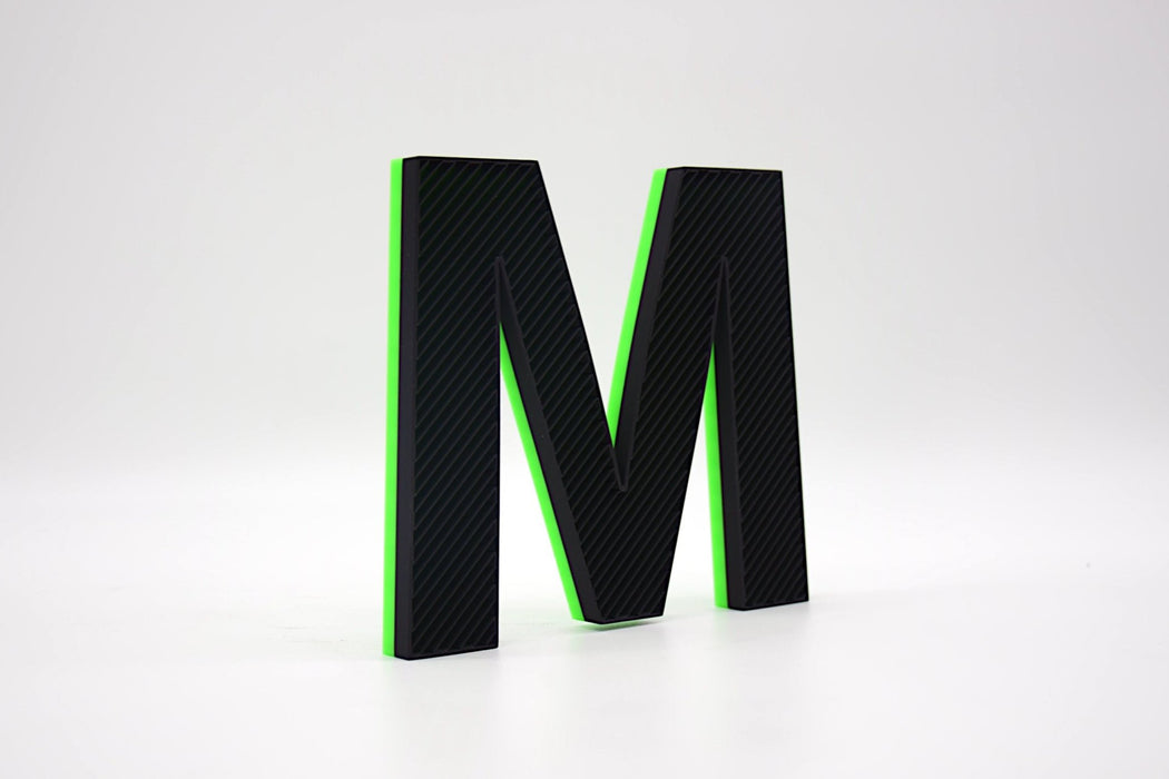 Letra 3D Negro-Verde FLuor Let´s Color