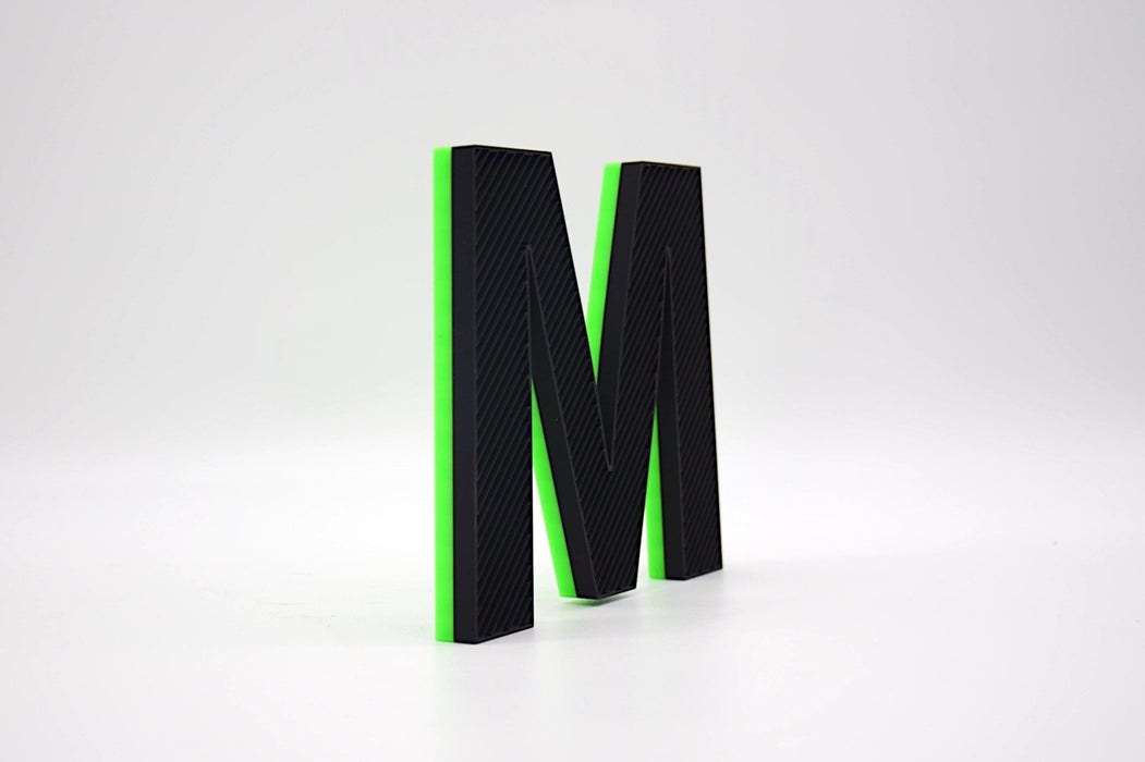 Letra 3D Negro-Verde FLuor Let´s Color