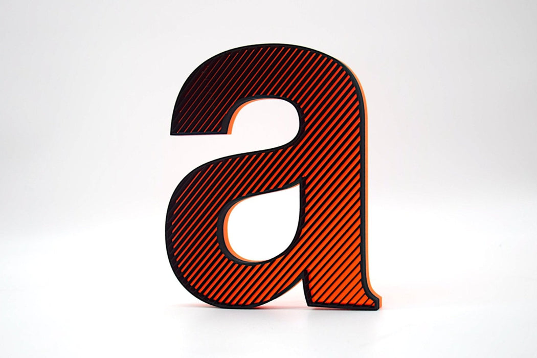 Letra 3D Negro-Naranja Fluor Let´s Color