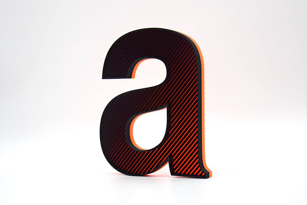 Letra 3D Negro-Naranja Fluor Let´s Color